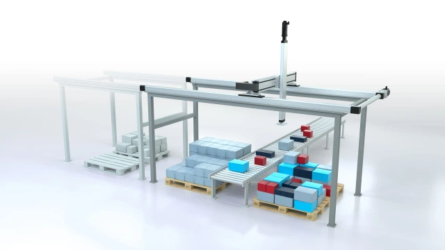 Efficient automation in logistics: Multi-axis systems integrated into a solution for flexibly loading and unloading pallets