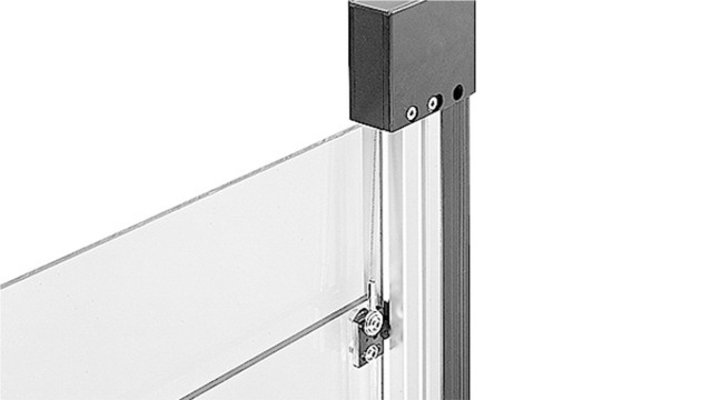Counter balance mounted on a sliding door from Bosch Rexroth