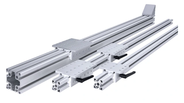 Three profiles mounted with Rexroth EcoSlide sliding elements
