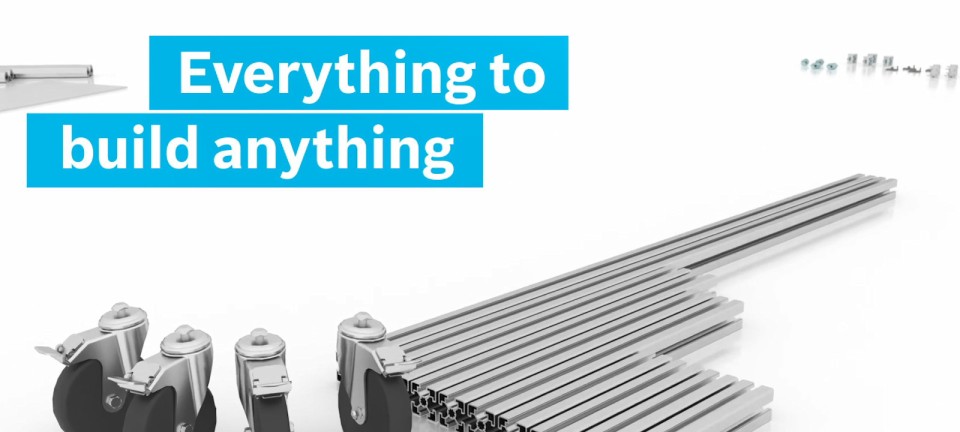 Rexroth aluminum profiles, connectors and accessories for a material cart