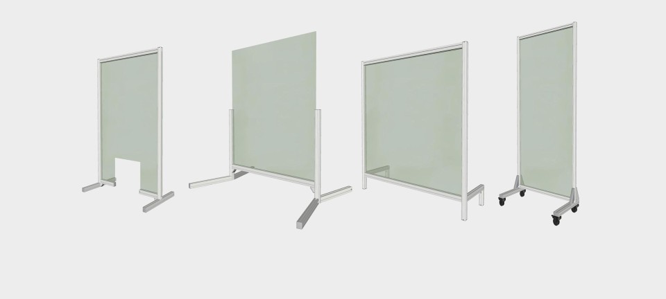 以 Bosch Rexroth 鋁型材設計出的四種衛生用途保護牆