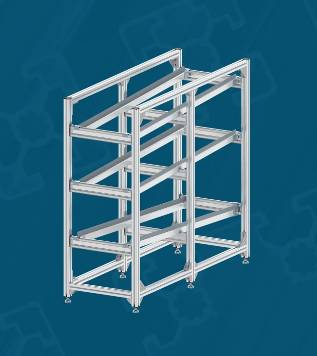 Rack made of aluminum profiles