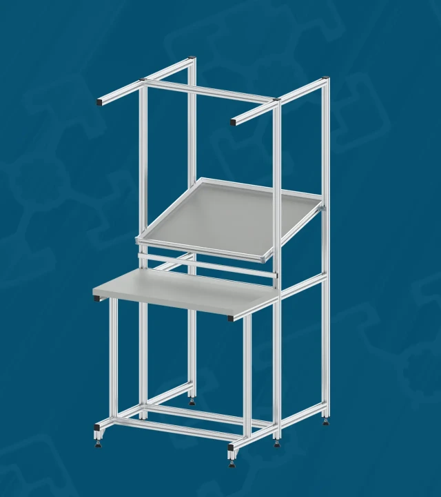 Workstation made of aluminum profiles
