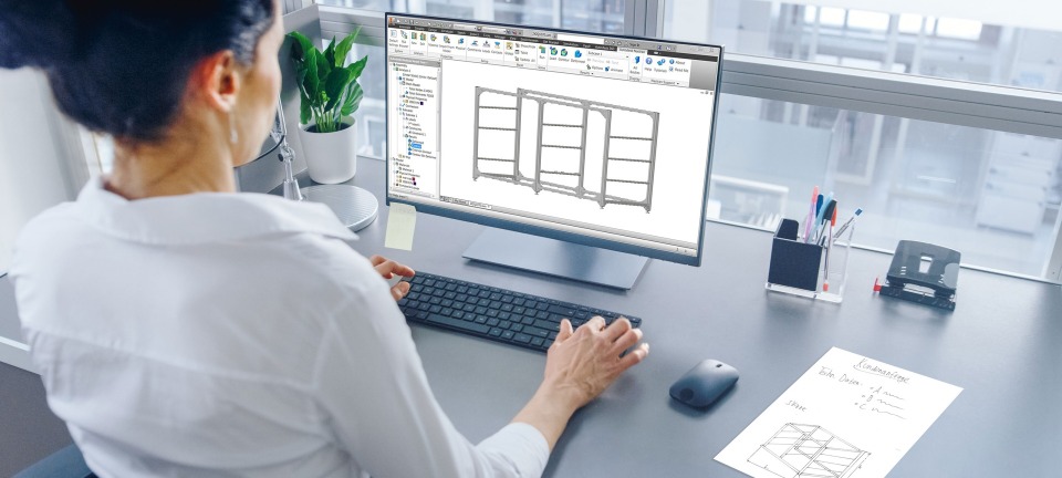 Konstrukce rámů strojů Bosch Rexroth v prostředí CAD