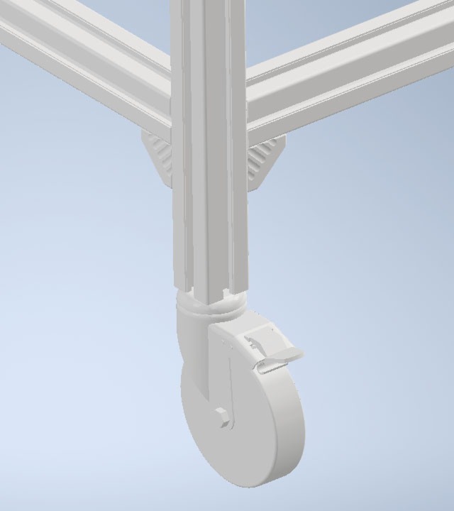 Screenshot zeigt die Funktion - Anbau von Rollen - im CAD Plug-in FRAMEpro von Bosch Rexroth