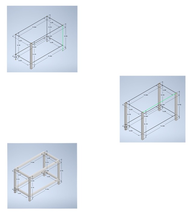 Screenshot zeigt die Funktion - Konstruktion eines Gestells - im CAD plug-in FRAMEpro von Bosch Rexroth