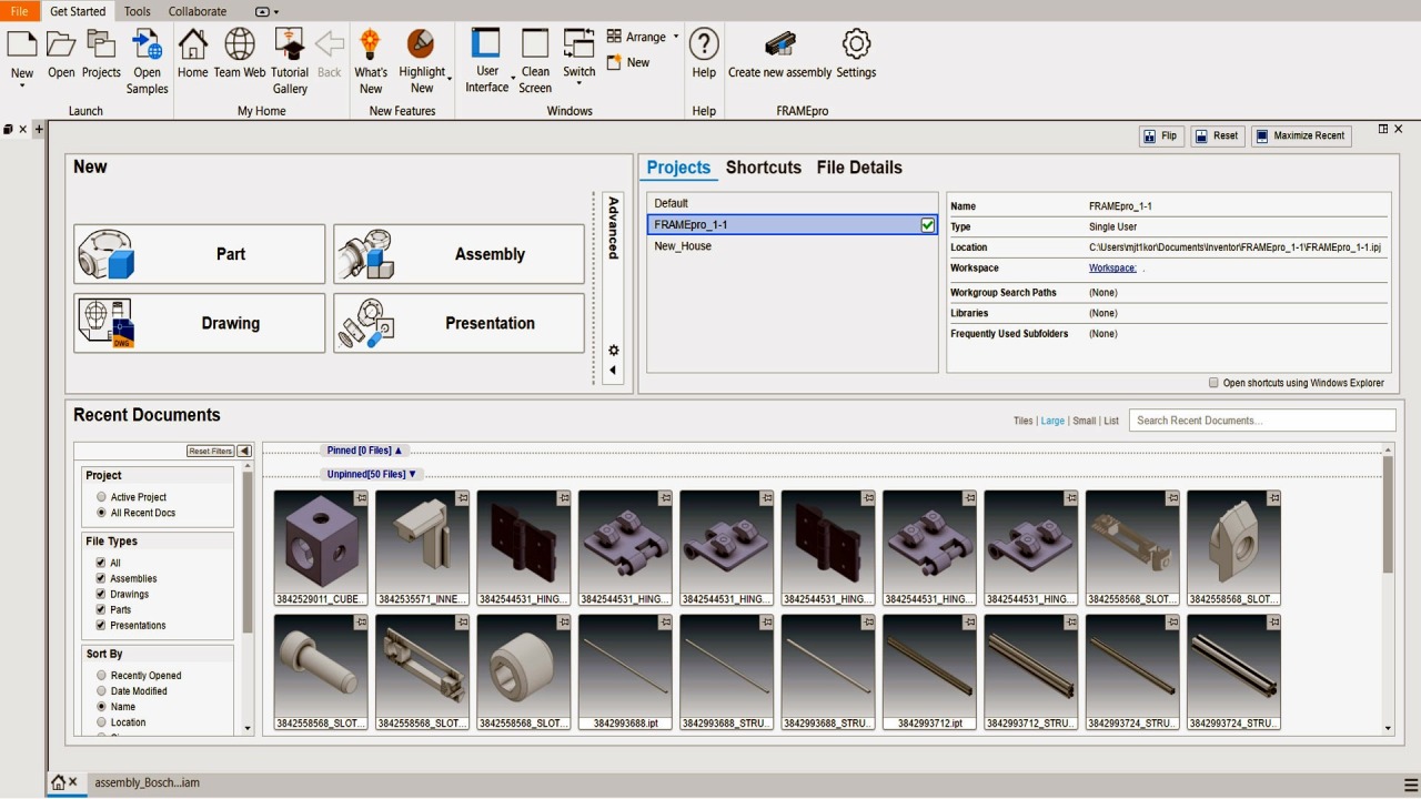 アルミニウムプロファイルを使用した機械ハウジングの3D製作用CADプラグイン。