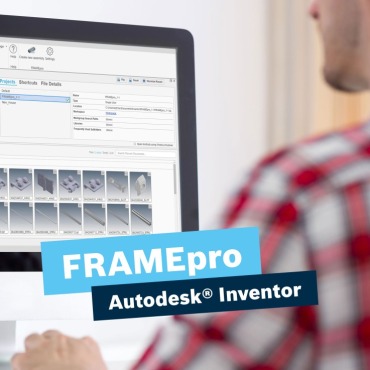 Inginer care lucrează în FRAMEpro cu CAD plugin pentru Inventor