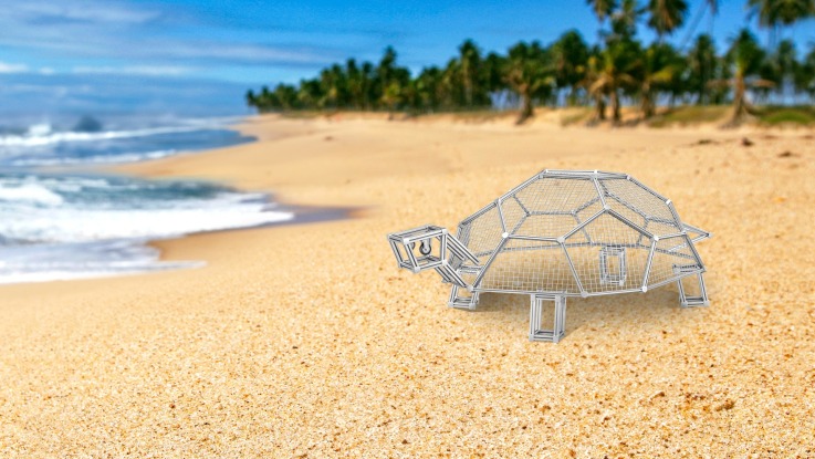 Bosch Rexroth EcoSafe turtle made of guard design components.