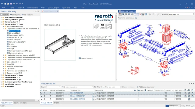 Product catalog function of the MTpro Engineering Software