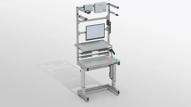 Photorealistic Rendering of a workstation with worker guidance