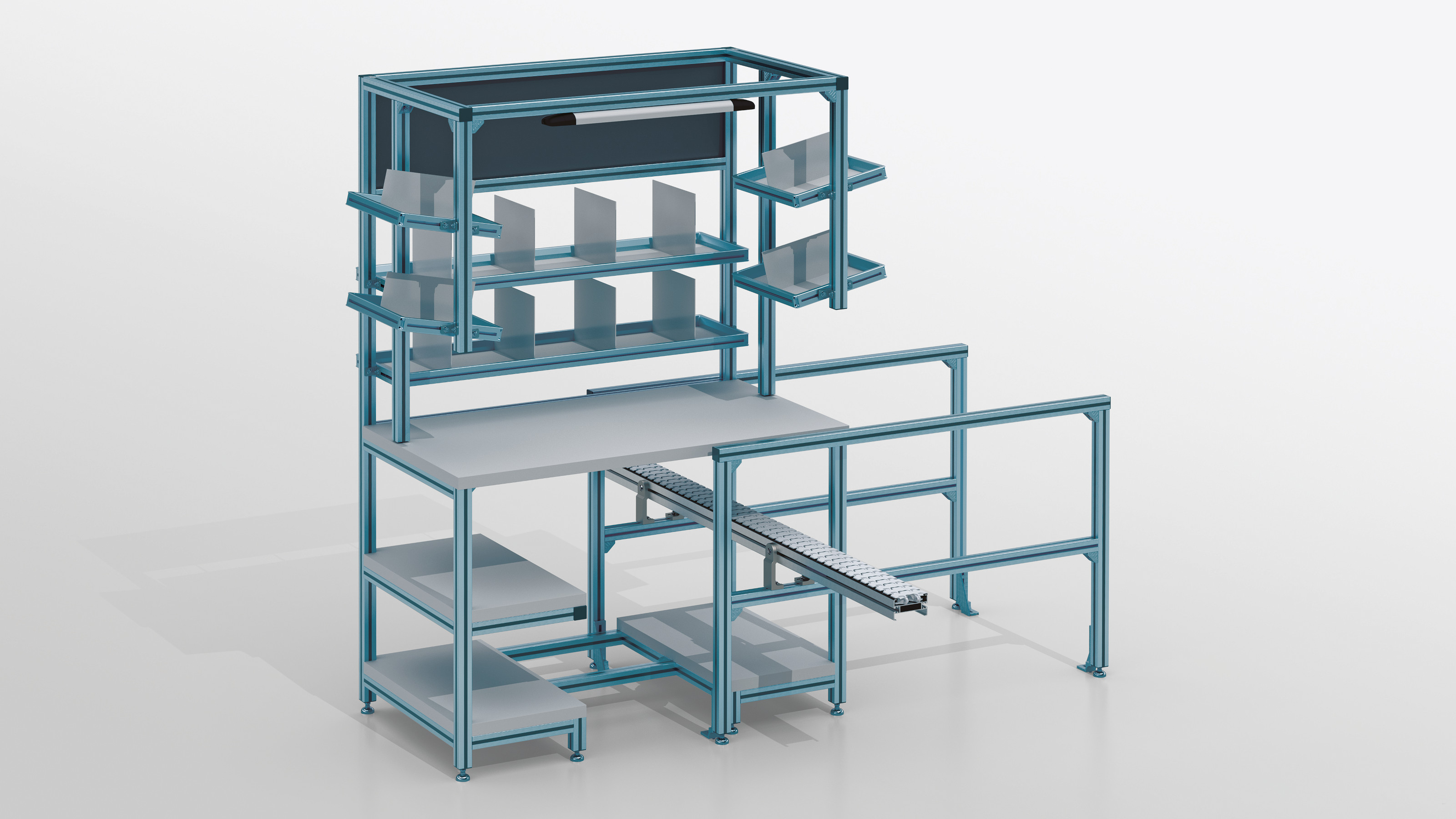 Material Sorting Stations Packing Station with Sorting Setup