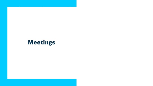 Interfaccia utente Meetings nella piattaforma di comunicazione interattiva ActiveCockpit di Bosch Rexroth
