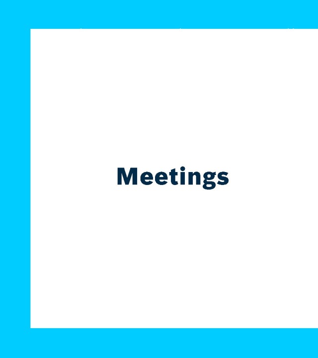 A Bosch Rexroth ActiveCockpit interaktív kommunikációs platformjának felhasználói felülete: Meetings