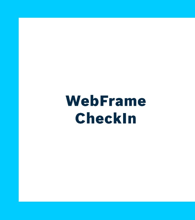 Användargränssnitt för WebFrame CheckIn i den interaktiva kommunikationsplattformen ActiveCockpit från Bosch Rexroth