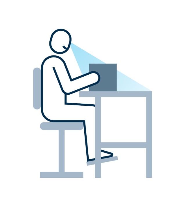 Bosch Rexroth grafika, amely az ergonomikus látóteret mutatja az egészséges munkahelyen