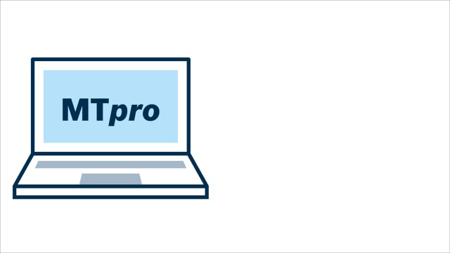 Graphic of a computer which shows the MTpro planning software