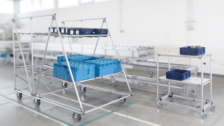 Système de profilés ronds EcoShape de Bosch Rexroth pour le transport de matériel