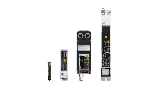 Product images of various ctrlX DRIVE drives.