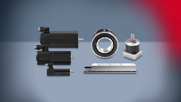Illustrations of various motors (MS2N, linear motors, planetary gearboxes, kit motors) 