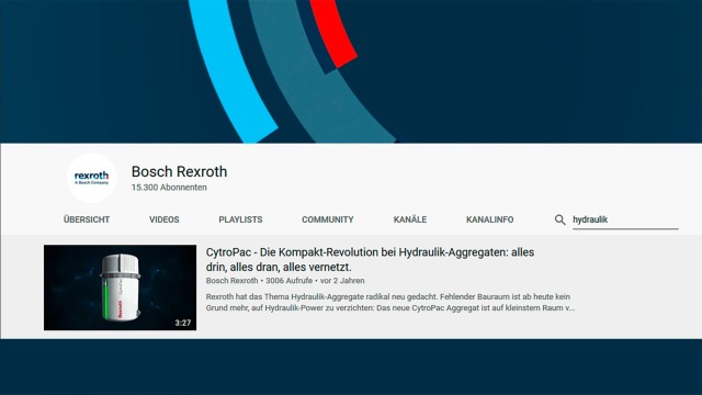 Vidéos et webinars Rexroth sur l’hydraulique industrielle