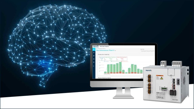 Bild av motståndssvetsningsstyrningen PRC7000 från Bosch Rexroth och programvaruverktyget Weld Spot Analytics.