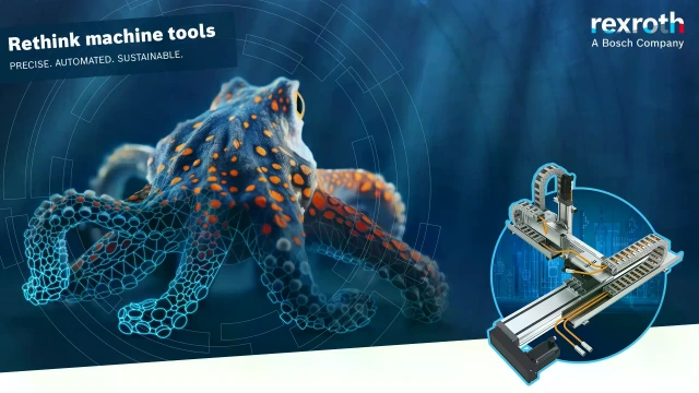 Zu sehen ist ein Oktopus sowie ein Mehrachssystem in einem Spot.