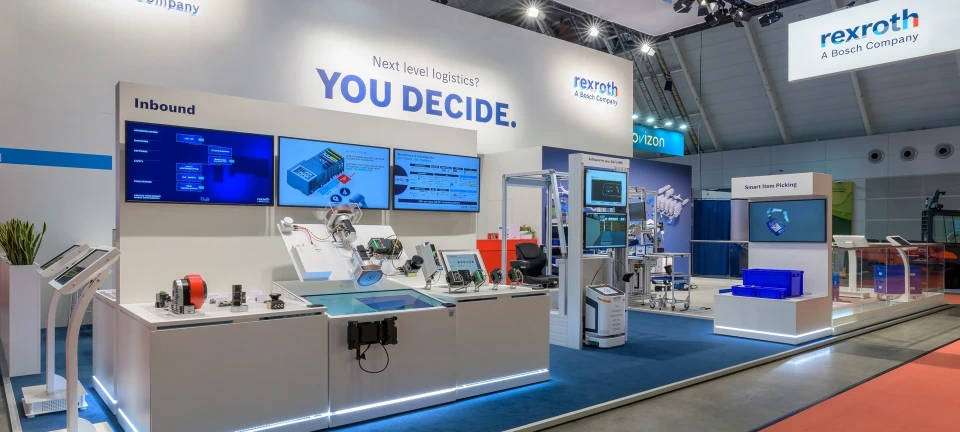 Bosch Rexroth 부스와 전시 및 방문객