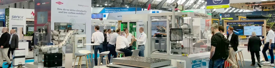 Bosch Rexroth booth with exhibits and Visitor
