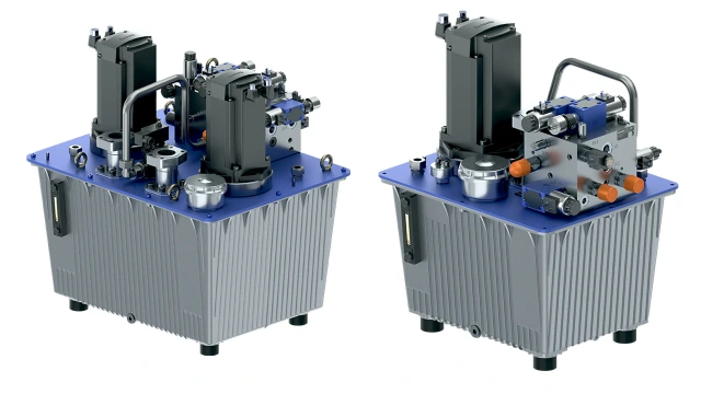 compact hydraulic power units for press brakes up to 800 tons; better energy efficiency and extremely compact design with a smaller reduced footprint