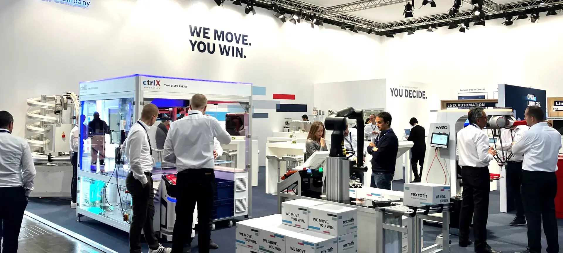 Bosch Rexroth booth with exhibits and Visitor