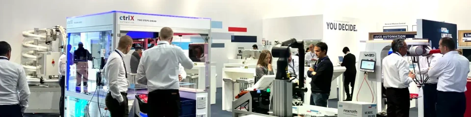 Bosch Rexroth booth with exhibits and Visitor