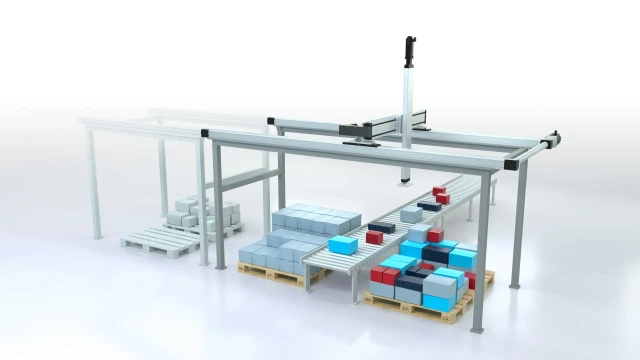 Blandad palletering med fleraxligt system