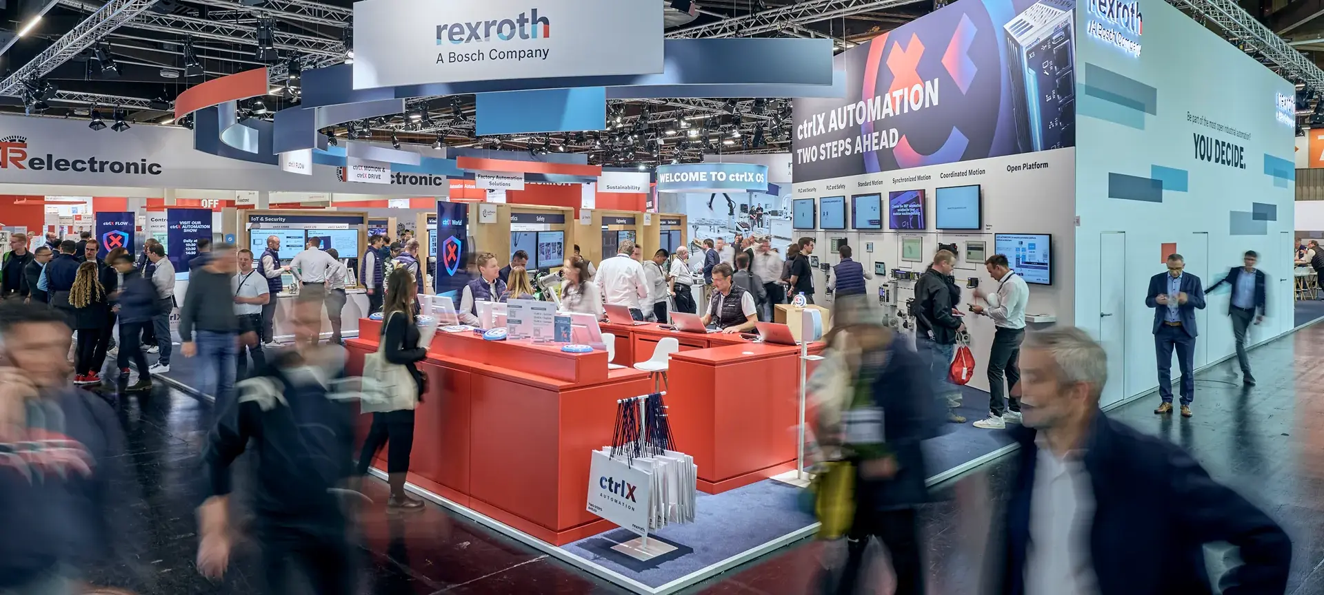 Bosch Rexroth booth with exhibits and Visitor