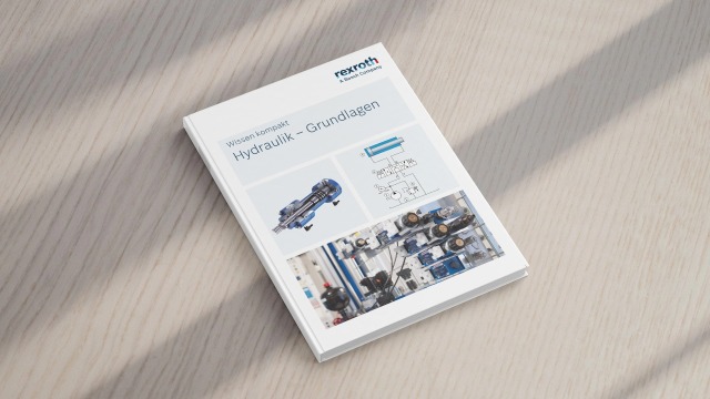 La foto muestra un ejemplo de la portada del libro técnico Conocimientos compactos - Conceptos básicos de hidráulica