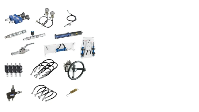 Illustration of the Hydraulix 205 equipment set for the Hydraulix 200/300 workstation for the learning topic Mobile hydraulics – Advanced steering