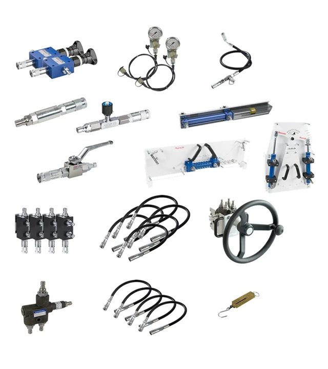 Illustration of the Hydraulix 205 equipment set for the Hydraulix 200/300 workstation for the learning topic Mobile hydraulics – Advanced steering